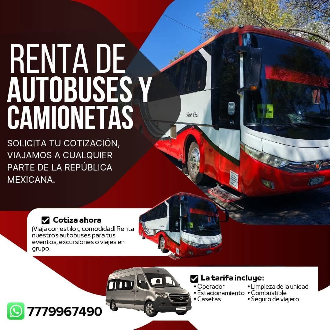 Renta de autobuses y camionetas